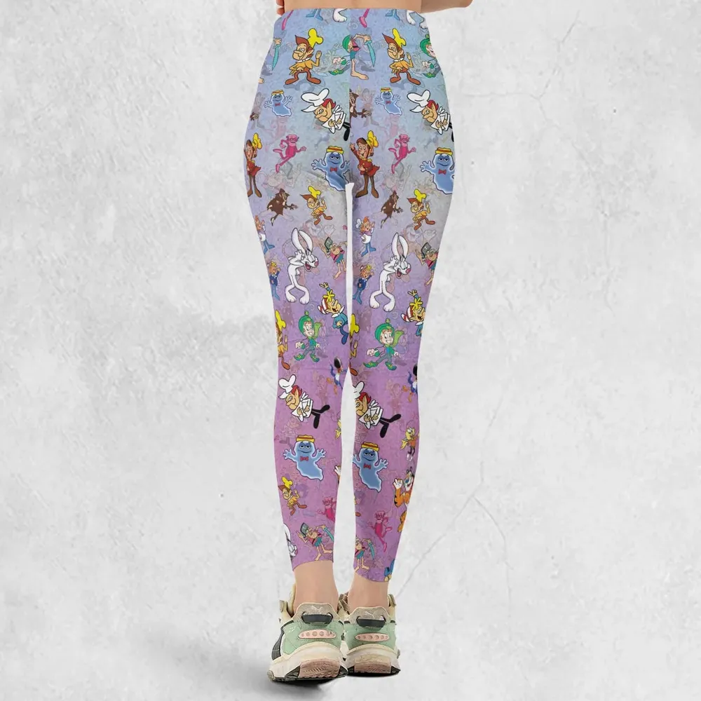 80s 90s Commercial Cereal Mascots Legging - 3