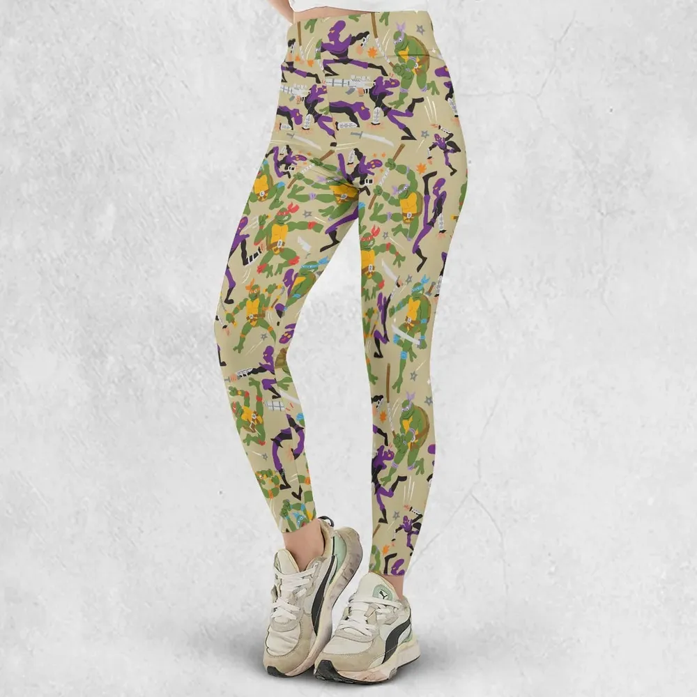 Green and Purple Battle TMNT Legging - 2