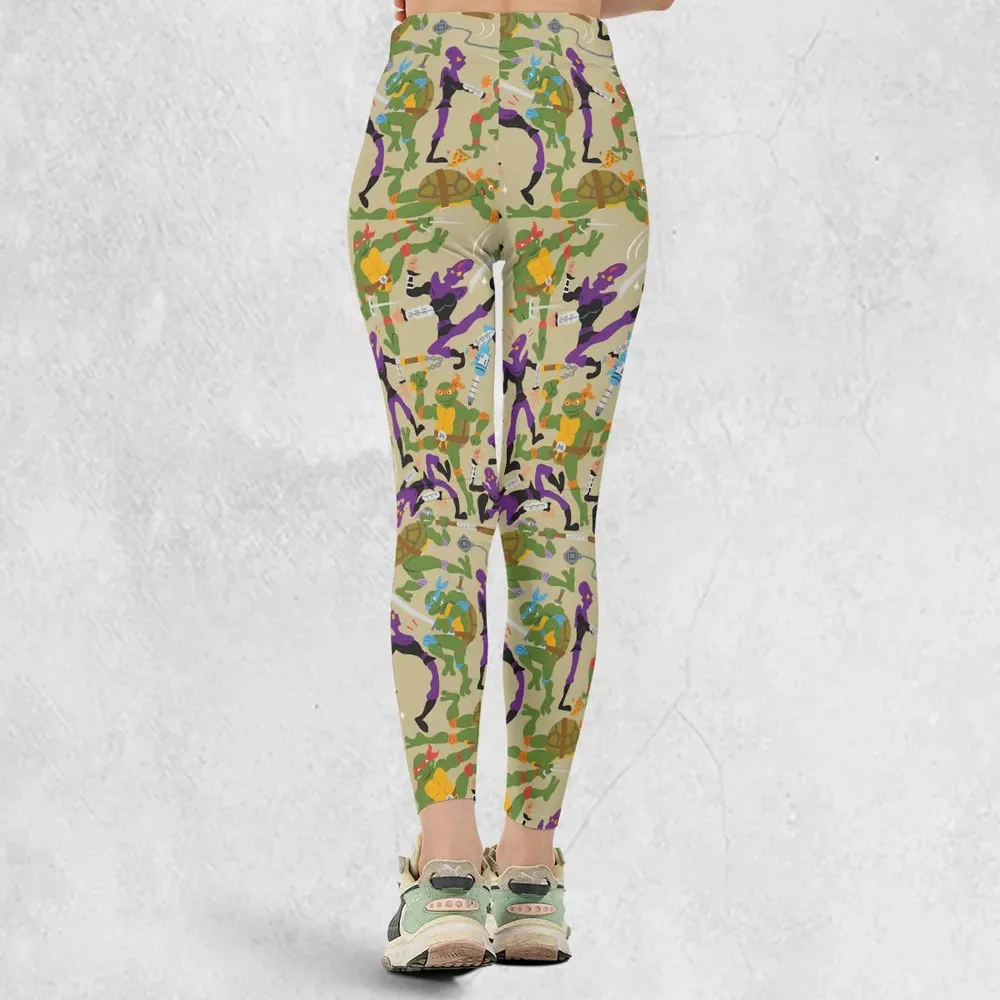 Green and Purple Battle TMNT Legging - 3