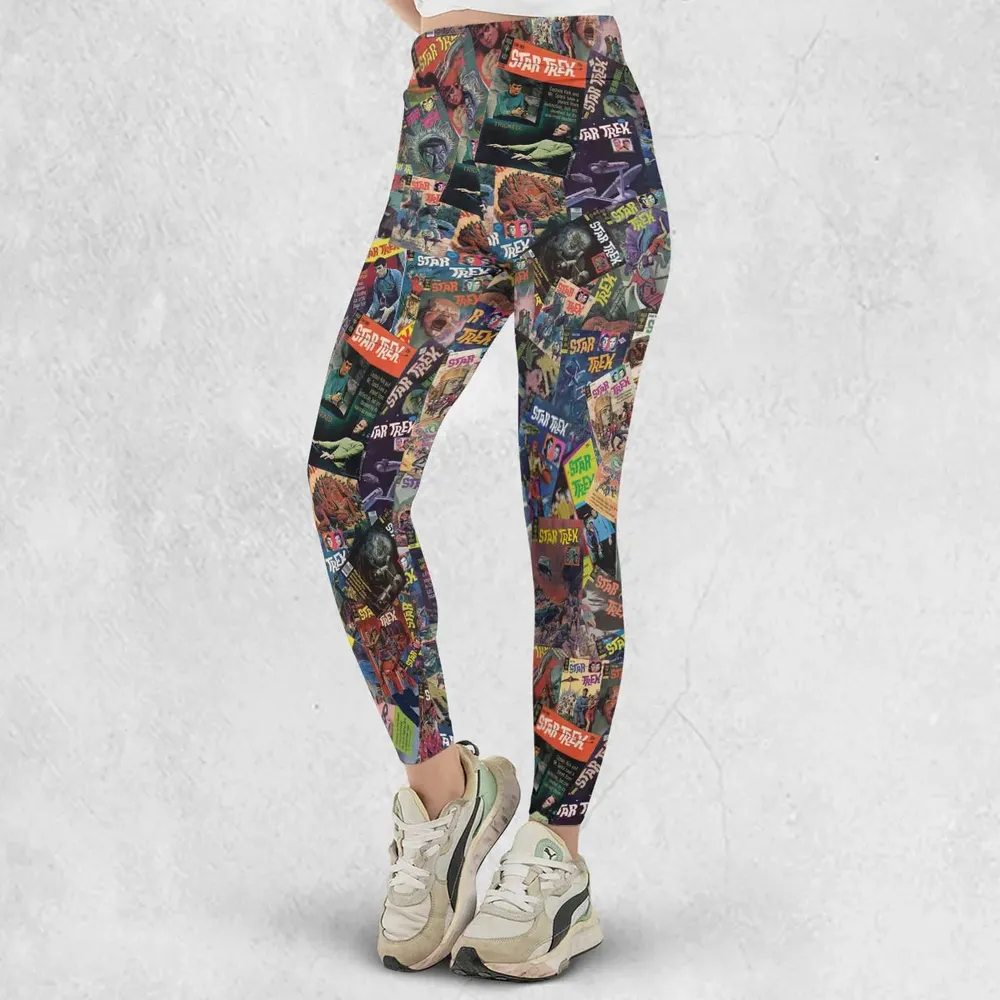 Vintage 1970s Star Trek Comic Books Collage Legging - 2