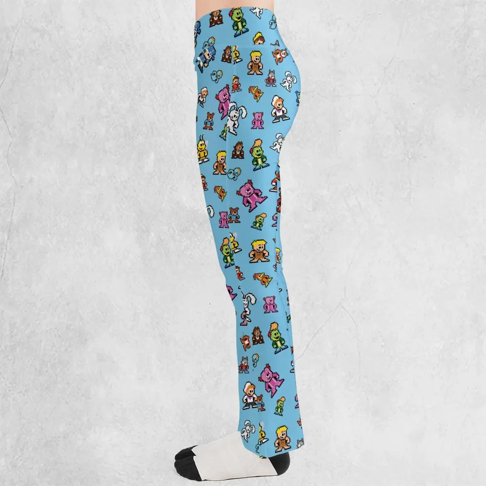 8-bit Breakfast Cereal Icons Flare Leggings - 3