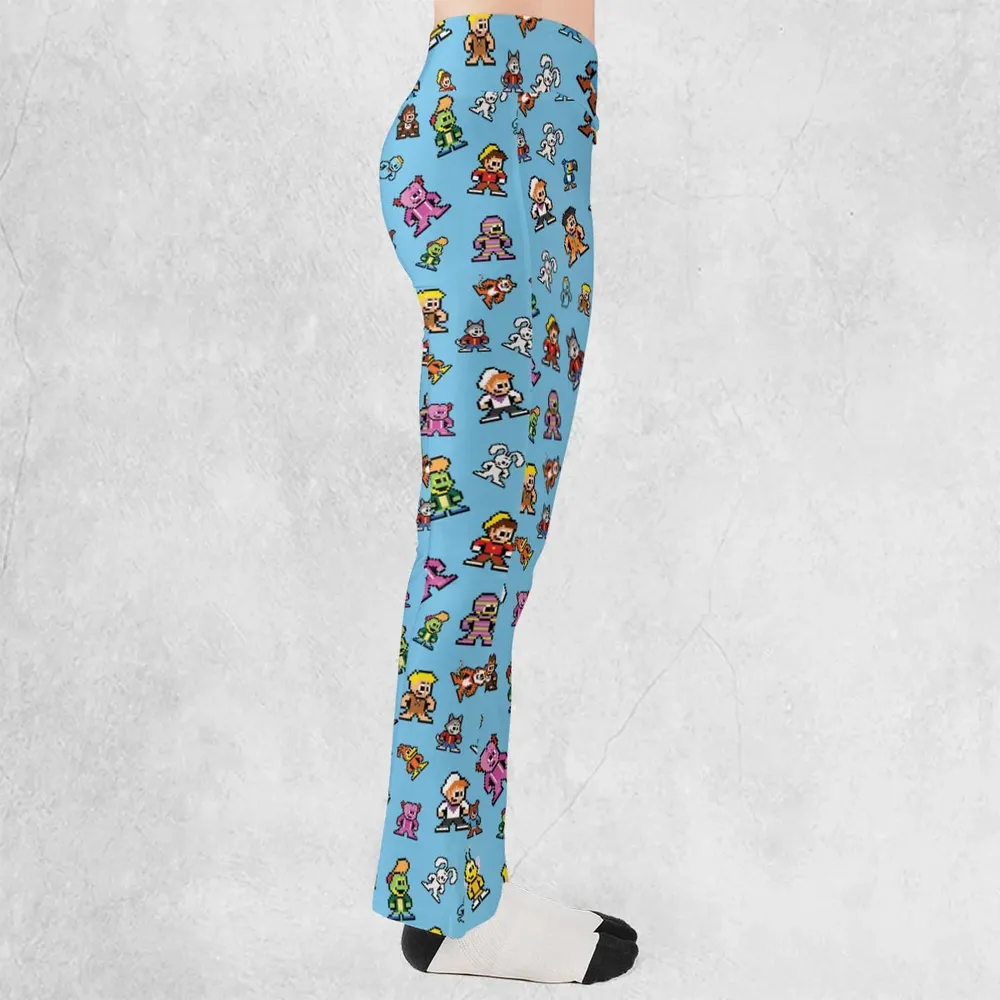 8-bit Breakfast Cereal Icons Flare Leggings - 2