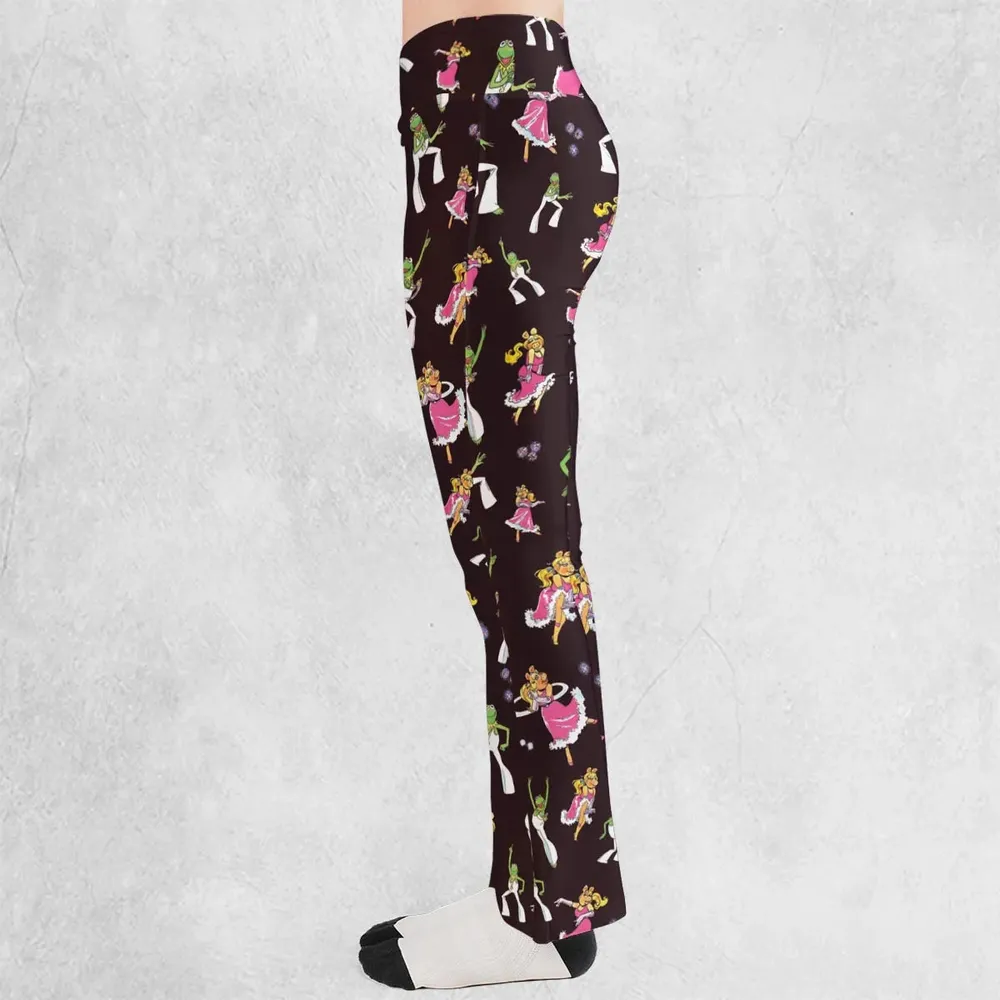 Disco Couple Kermit And Piggy The Muppet Show Flare Leggings - 3