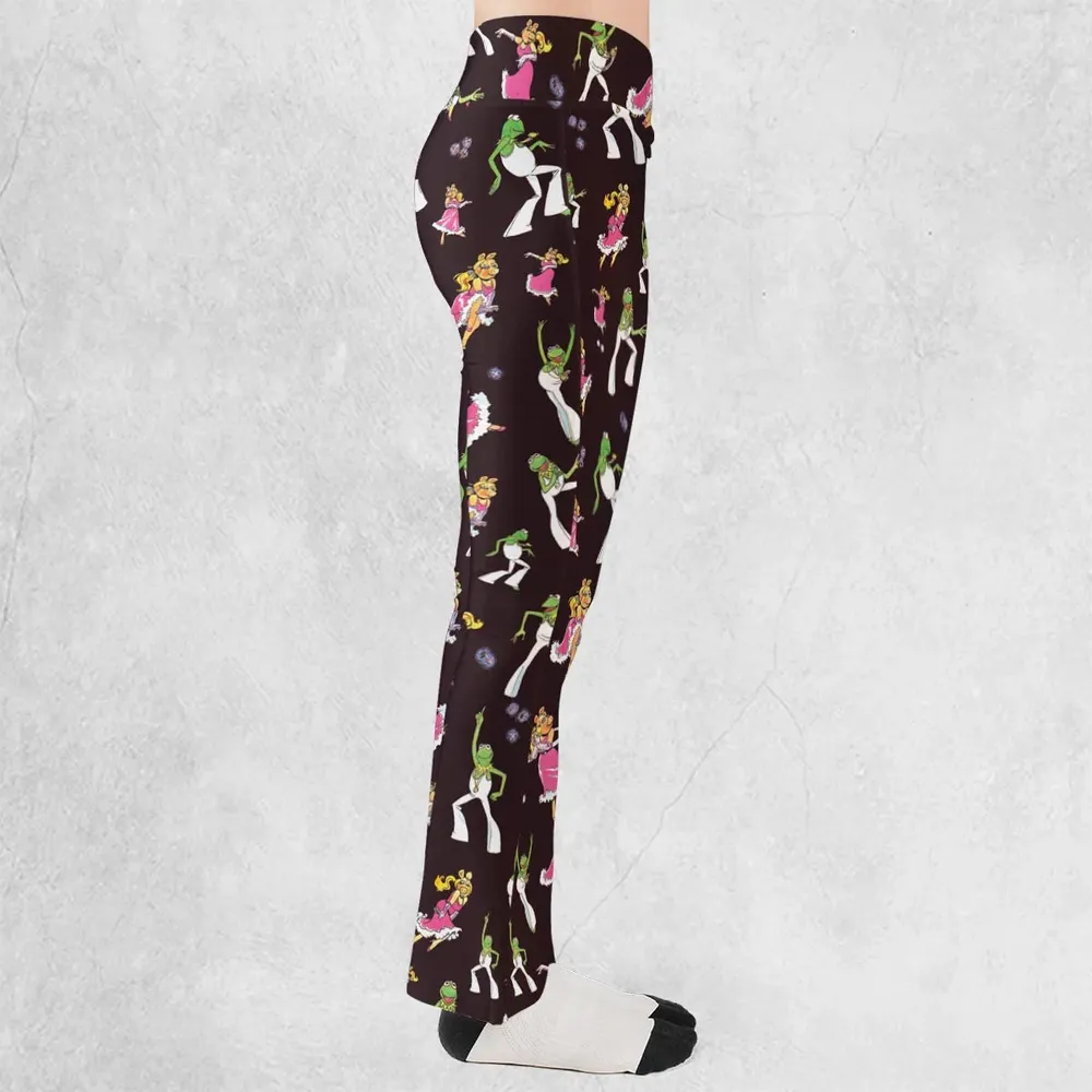 Disco Couple Kermit And Piggy The Muppet Show Flare Leggings - 2
