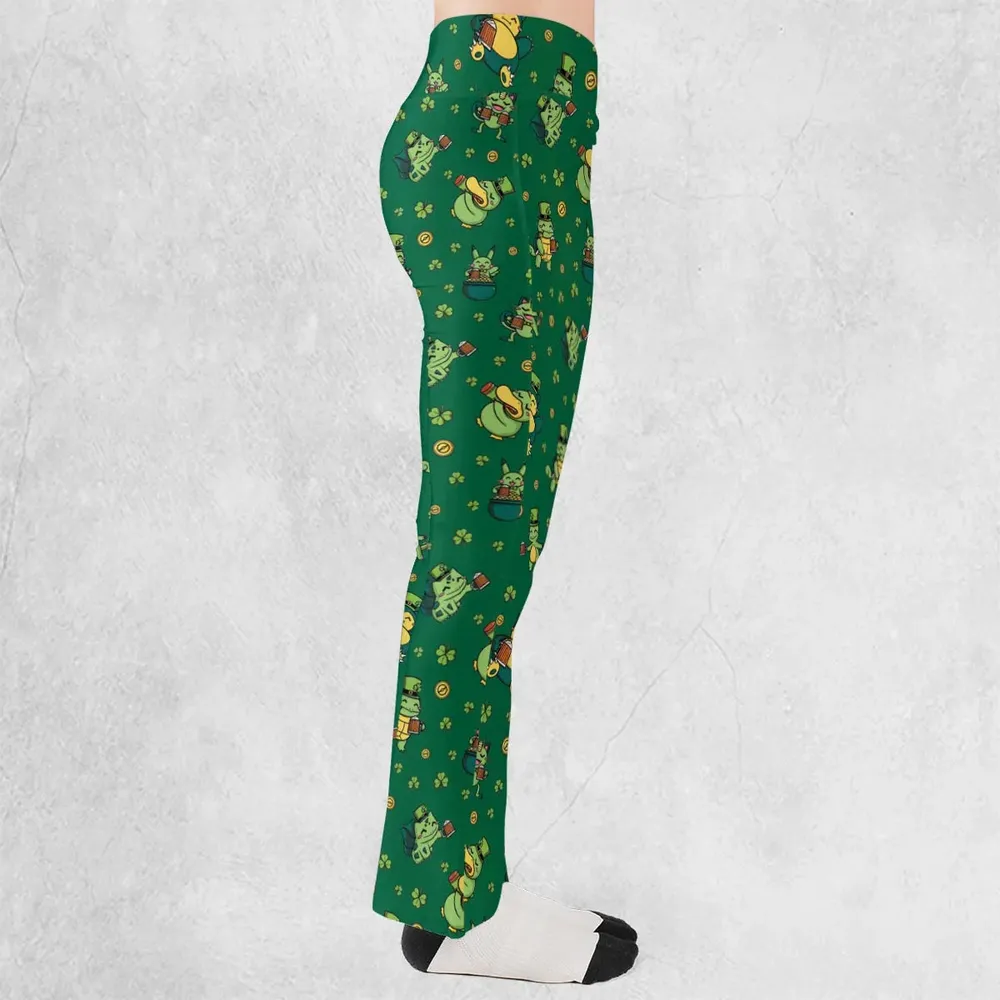Happy St. Patrick day Pokemon Green Flare Leggings - 2
