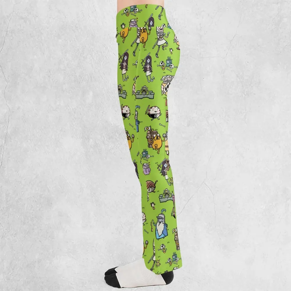 Finn Holy Adventure Adventure Time and Monty Python and the Holy Grail Flare Leggings - 3