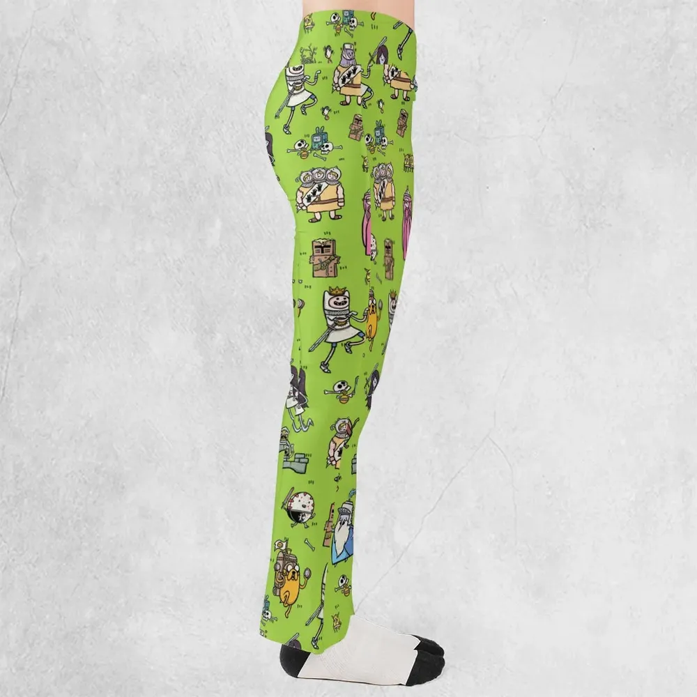 Finn Holy Adventure Adventure Time and Monty Python and the Holy Grail Flare Leggings - 2