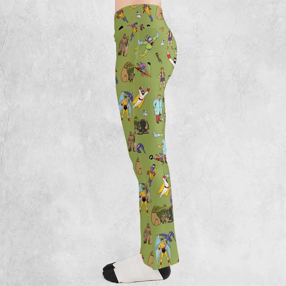 60s Vintage Characters Flare Leggings - 3