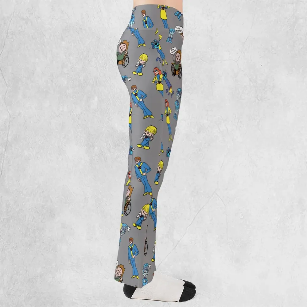 70s Saturday Morning Superhero Cartoon Flare Leggings - 2