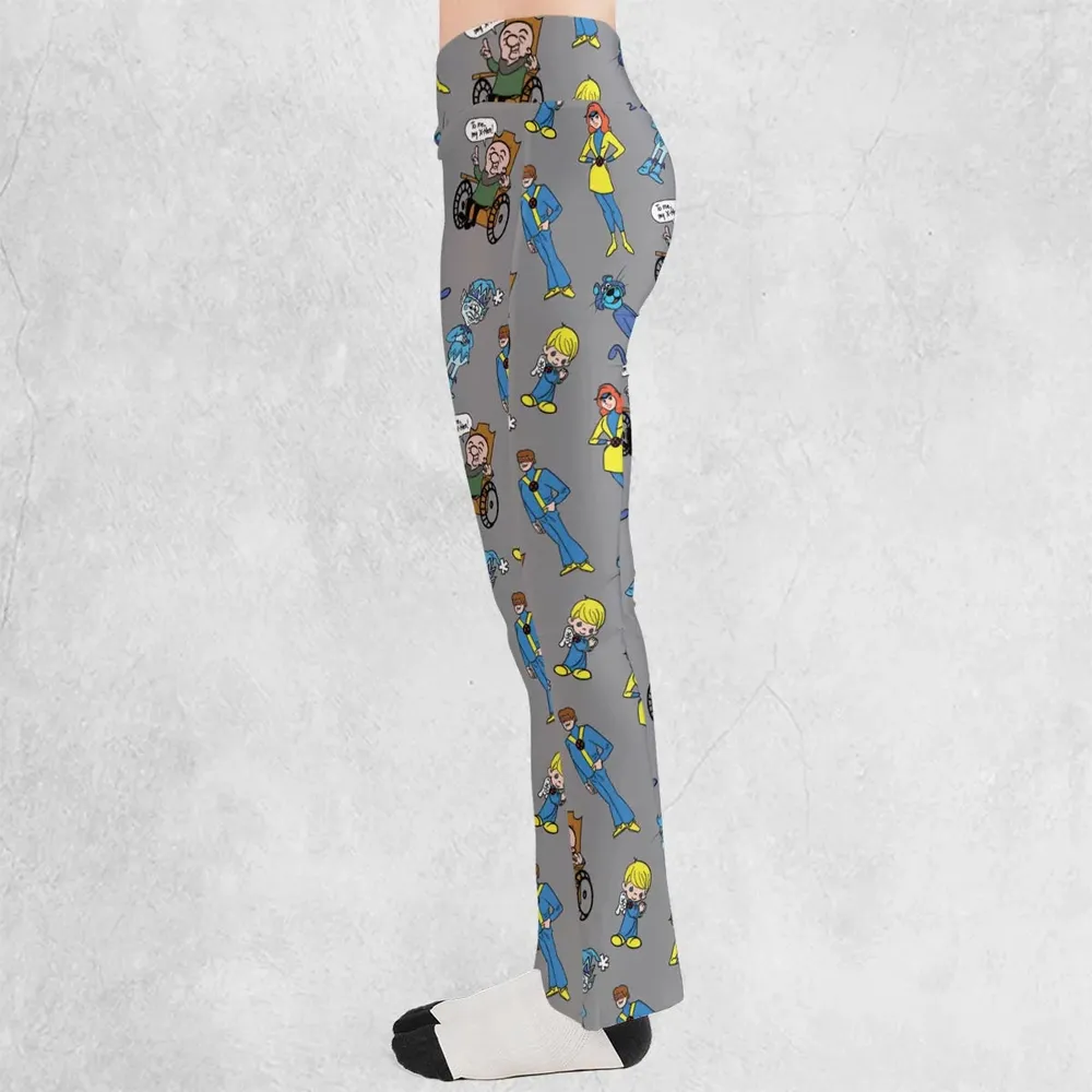 70s Saturday Morning Superhero Cartoon Flare Leggings - 3