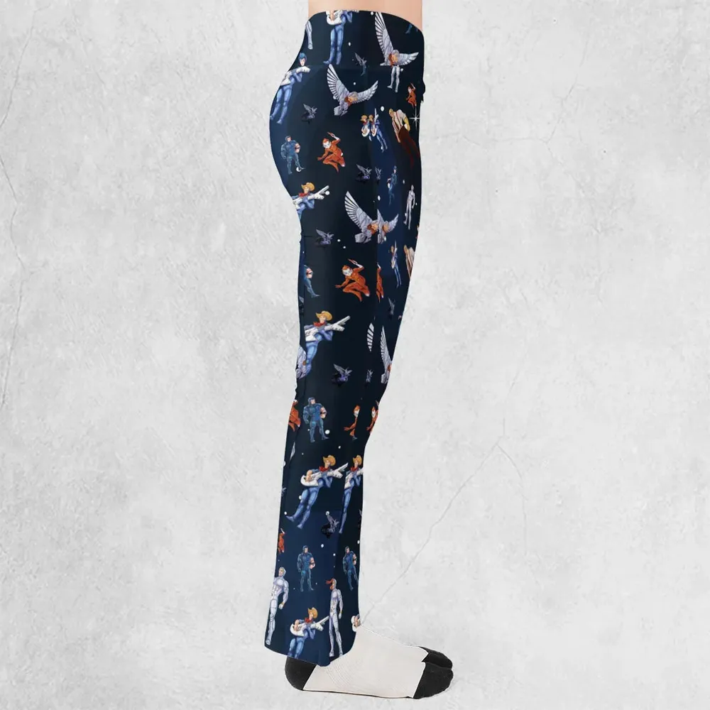 Silverhawks Cartoon Characters Flare Leggings - 2