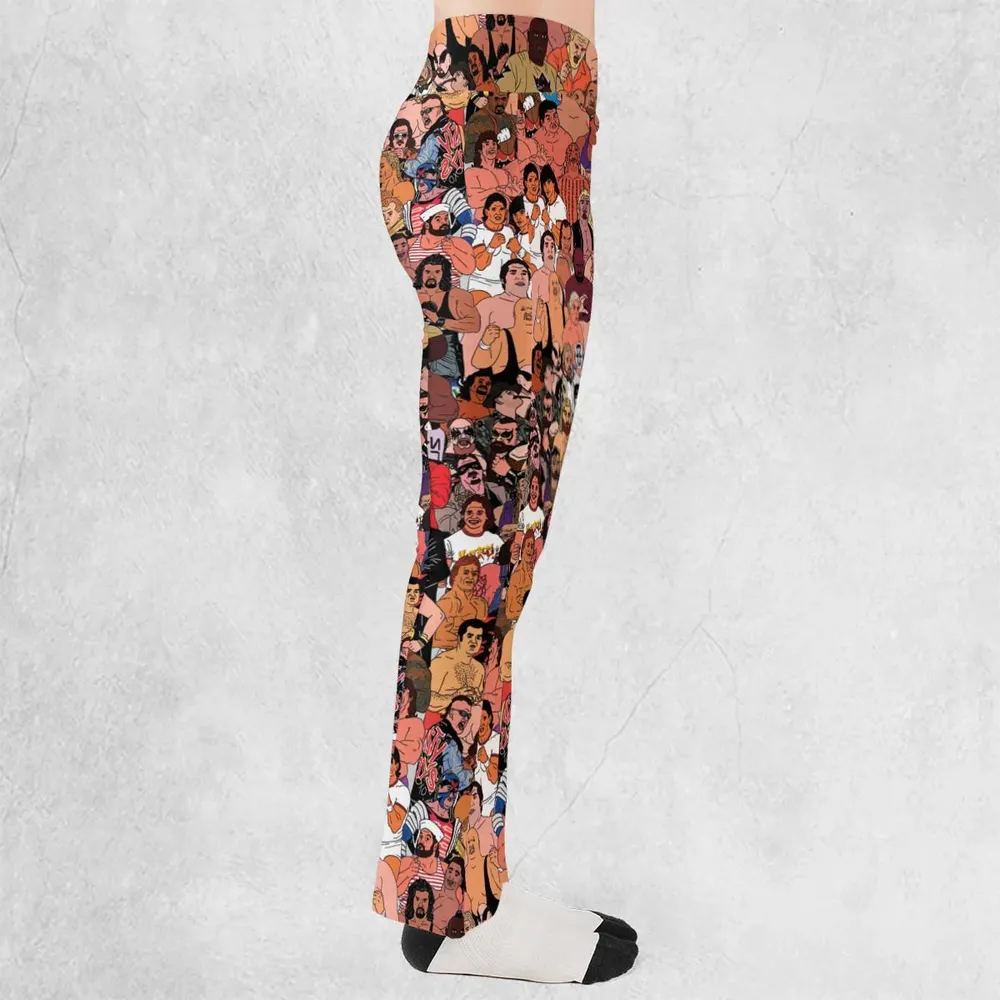 90s Professional Wrestlers Flare Leggings - 2