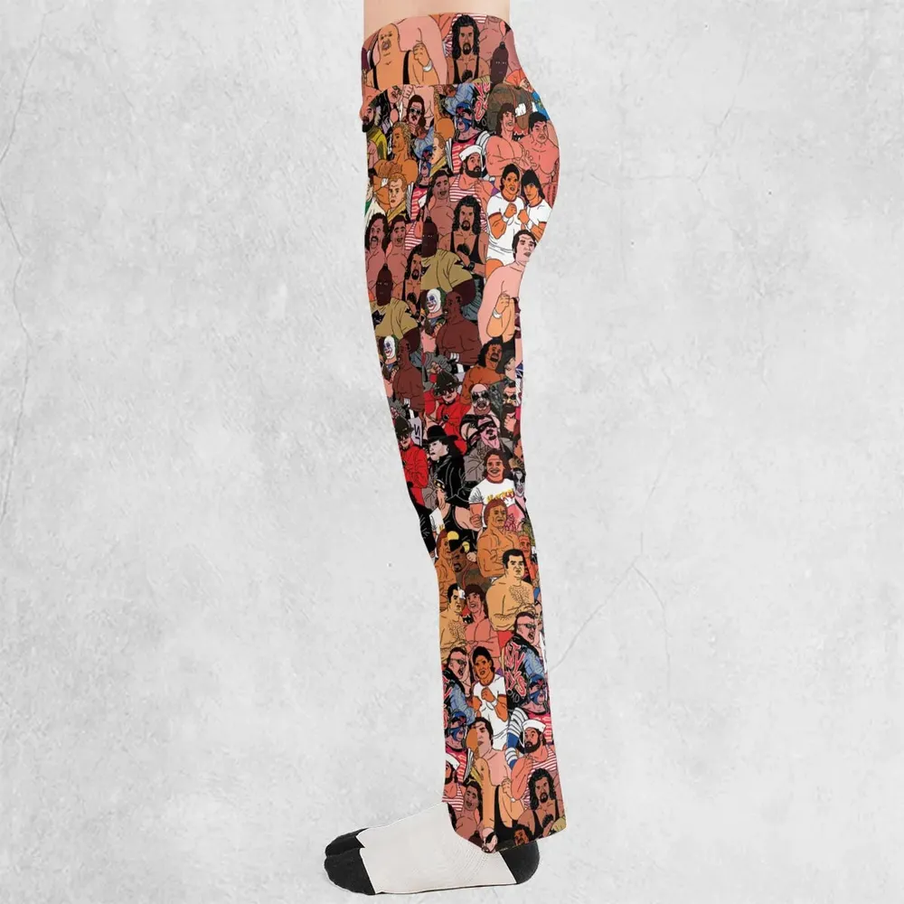 90s Professional Wrestlers Flare Leggings - 3
