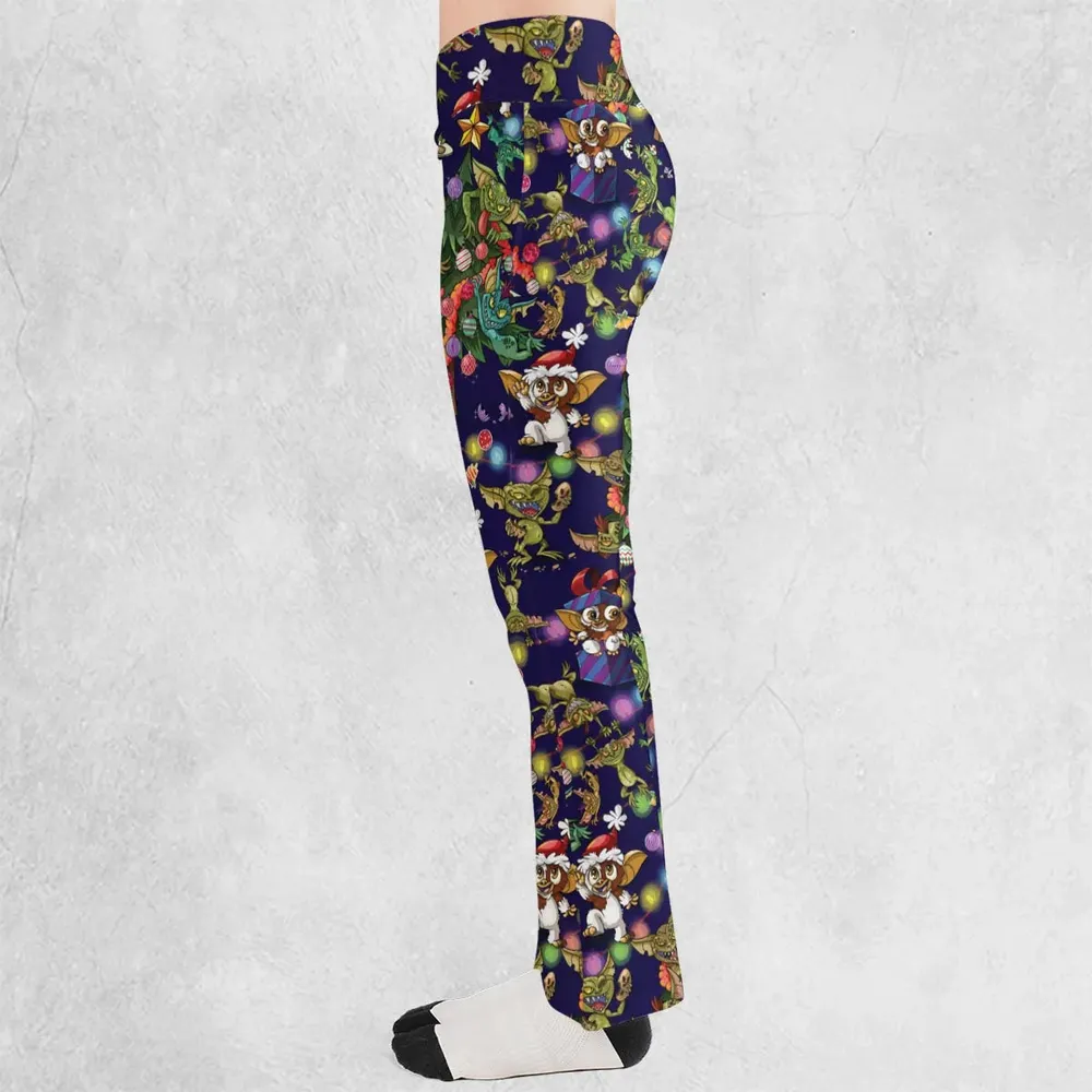 Christmas Movie Little Monsters Greamlins Flare Leggings - 3