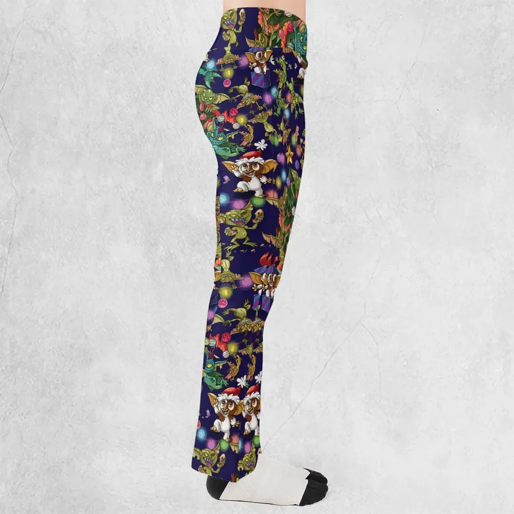 Christmas Movie Little Monsters Greamlins Flare Leggings - 2