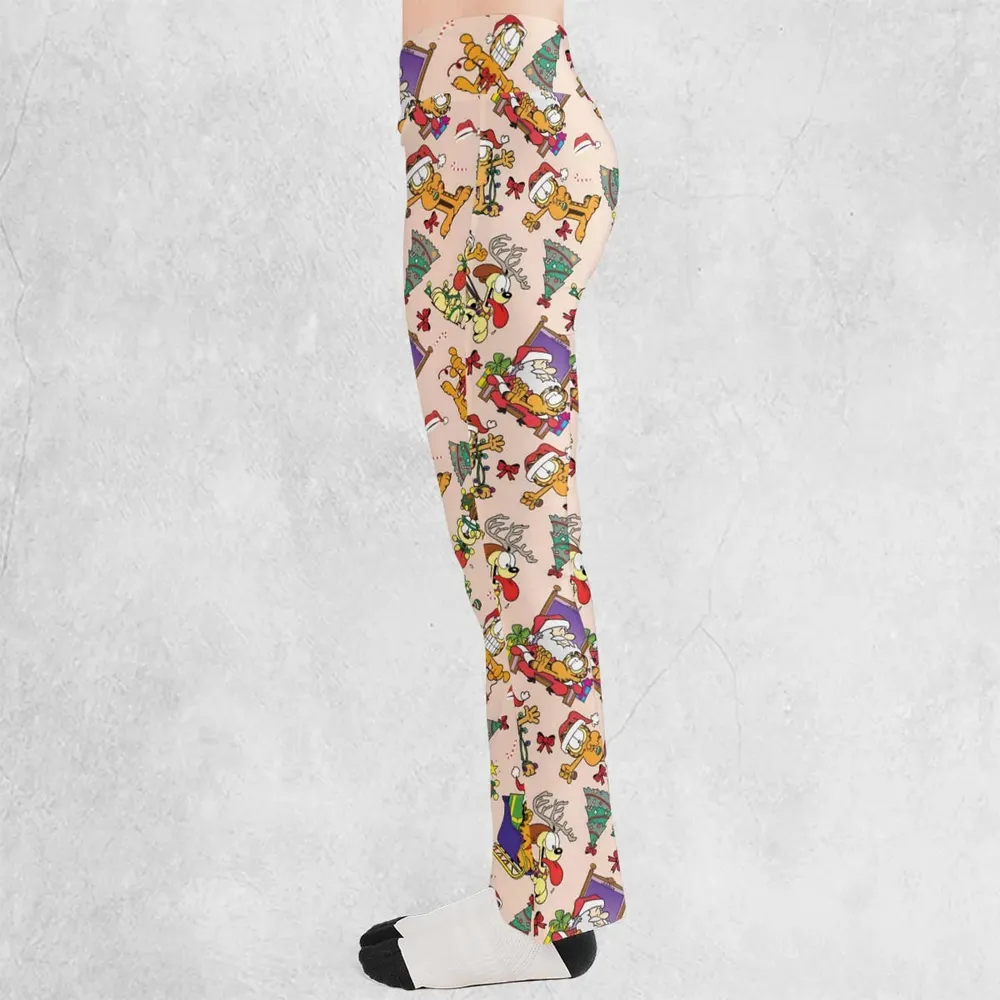Garfield And Odie Christmas Sleigh Flare Leggings - 3