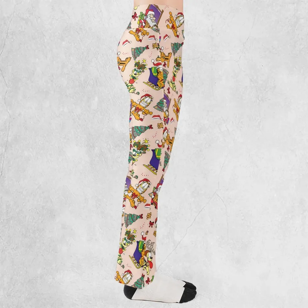 Garfield And Odie Christmas Sleigh Flare Leggings - 2
