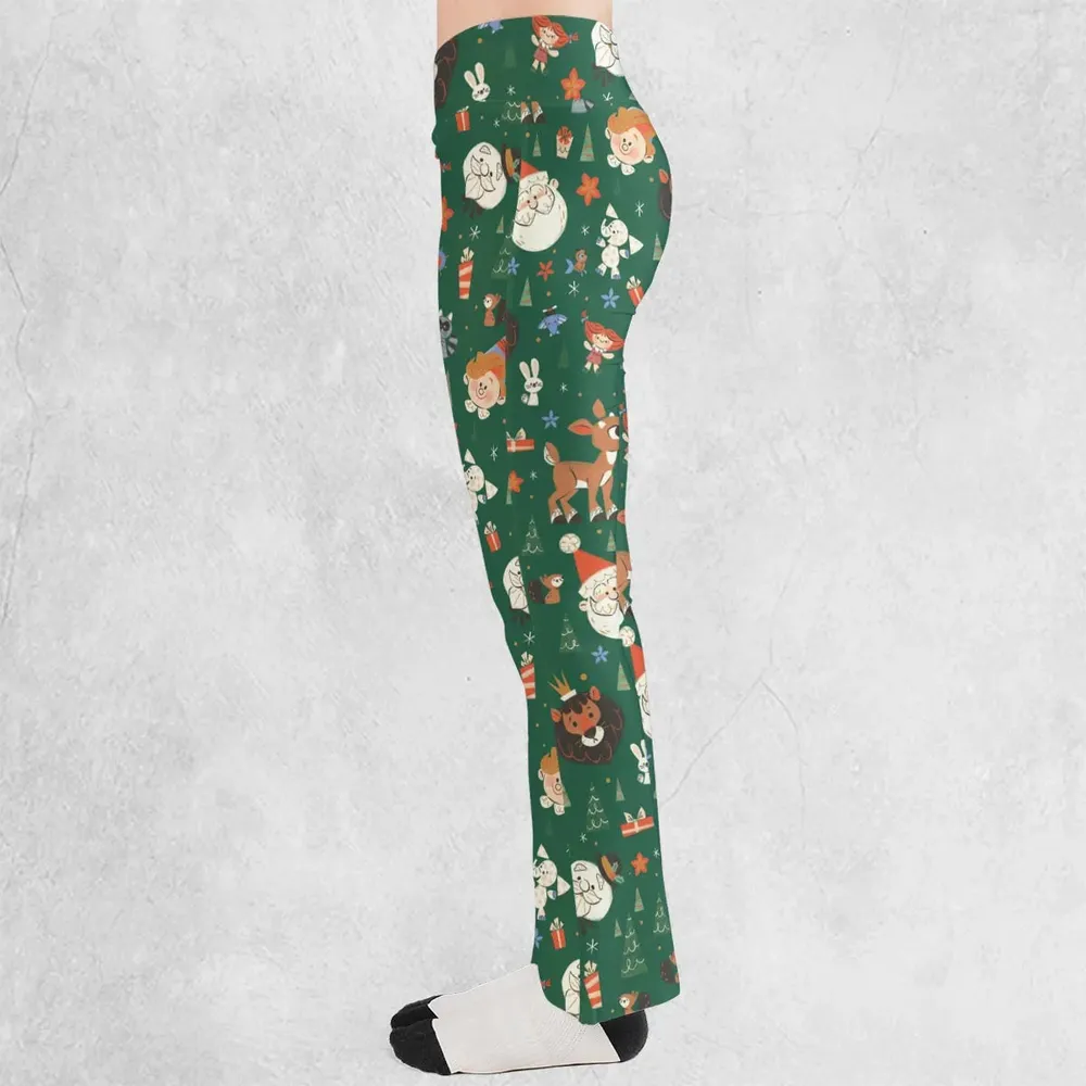 Rudolph The Red Nosed Reindeer Characters Flare Leggings - 3