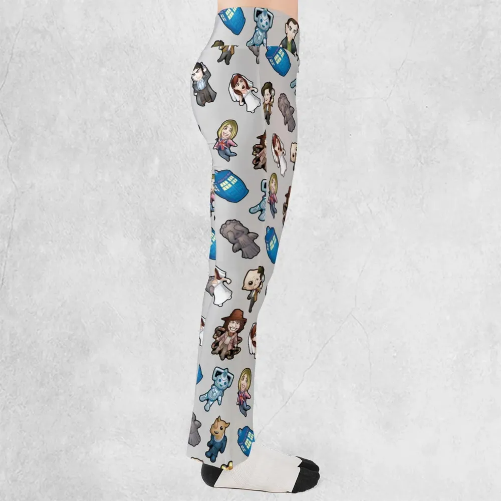 Cartoon Who Doctor Who Flare Leggings - 2