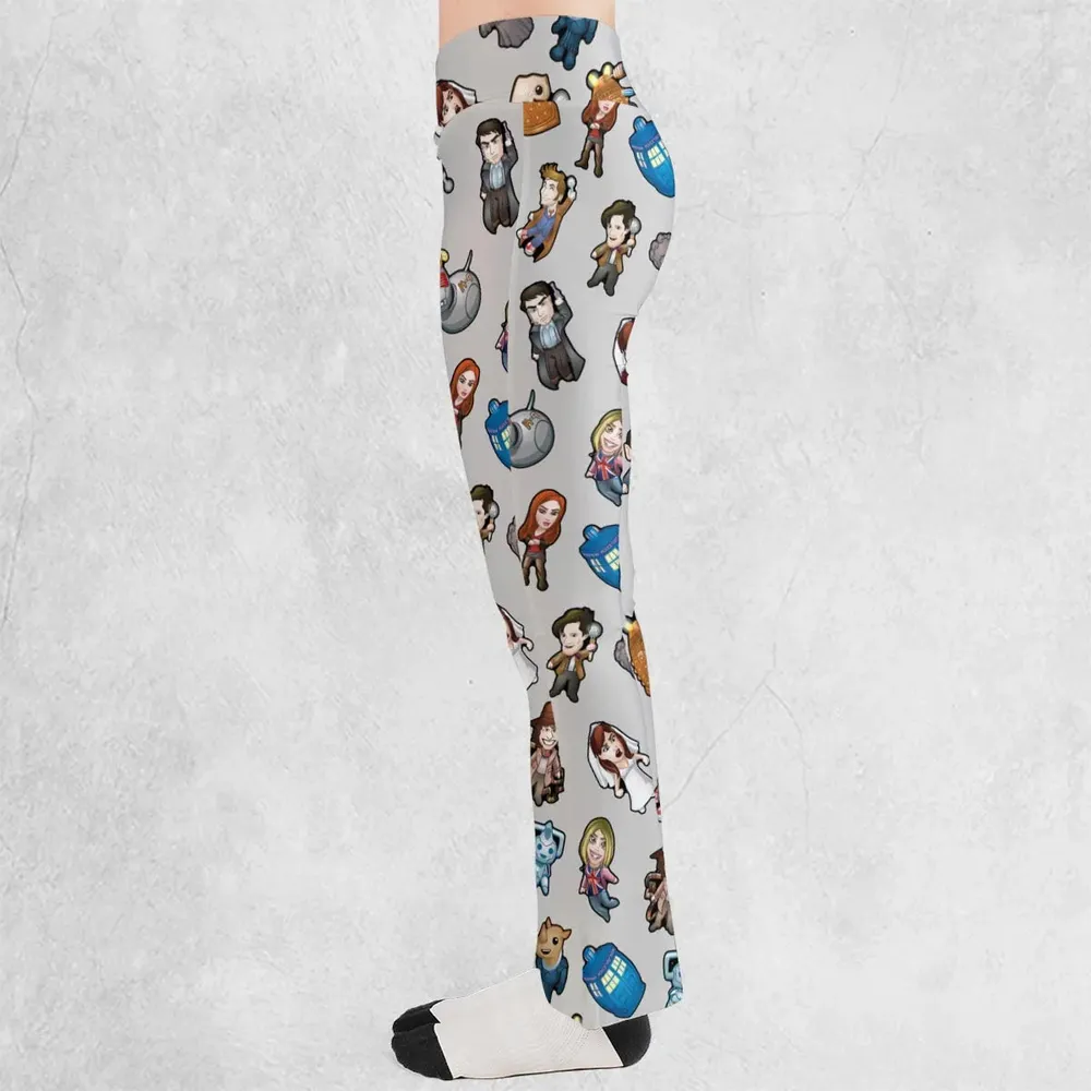 Cartoon Who Doctor Who Flare Leggings - 3
