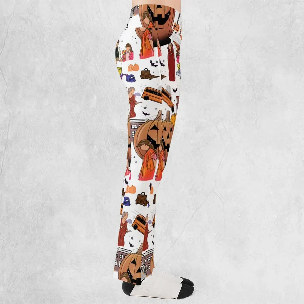 Fall Season Halloweentown Flare Leggings - 2