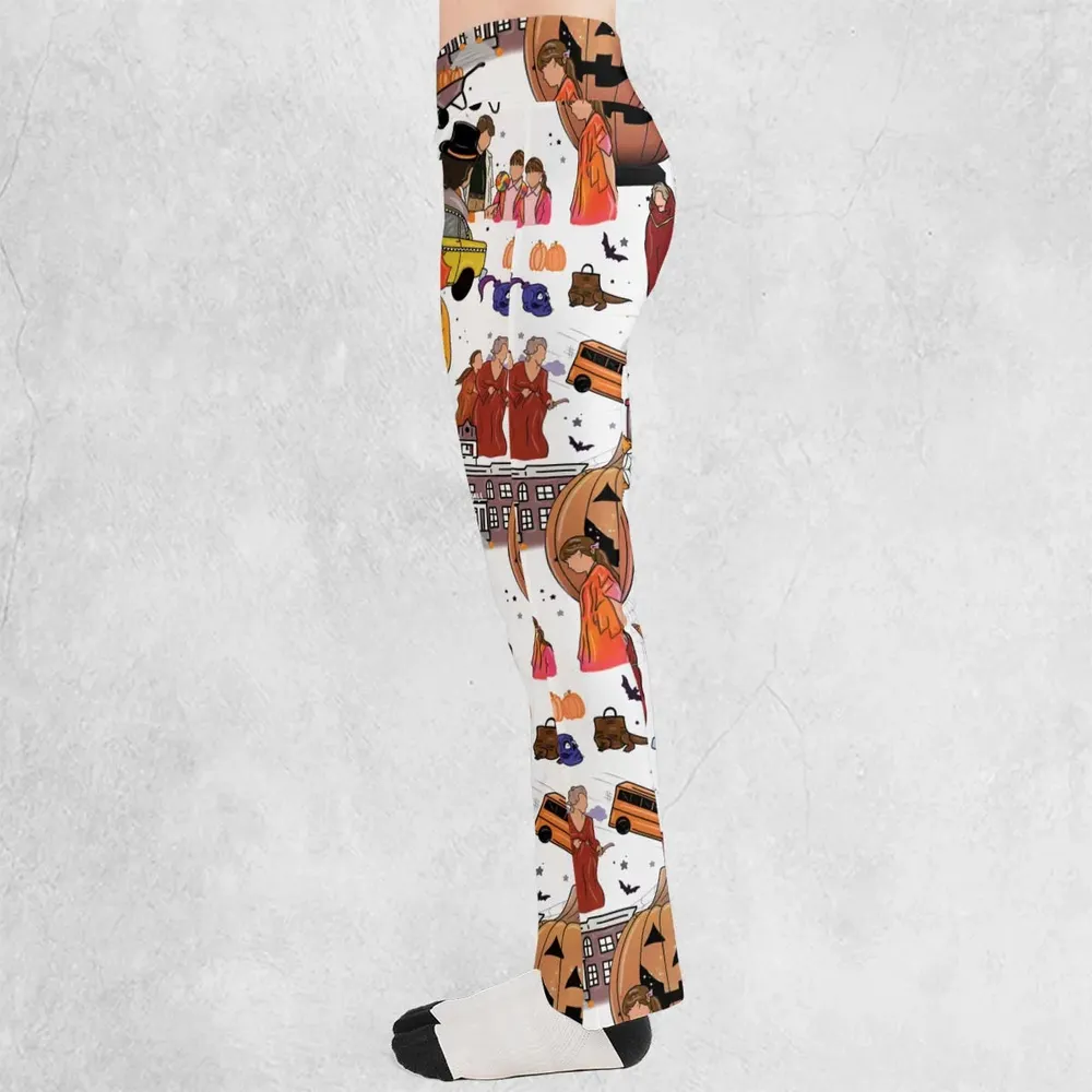 Fall Season Halloweentown Flare Leggings - 3