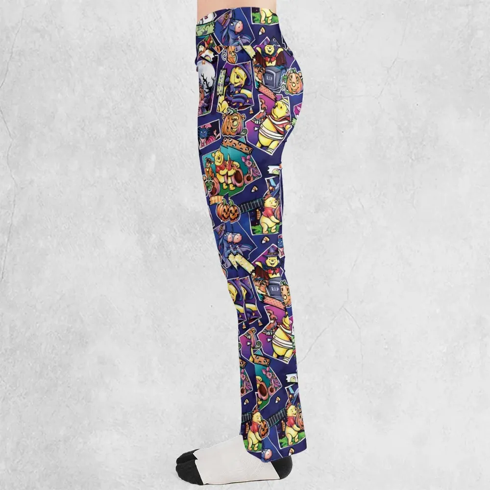 Pooh Bear Halloween Flare Leggings - 3