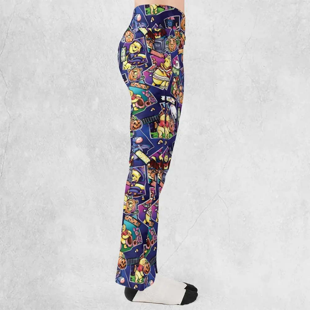 Pooh Bear Halloween Flare Leggings - 2