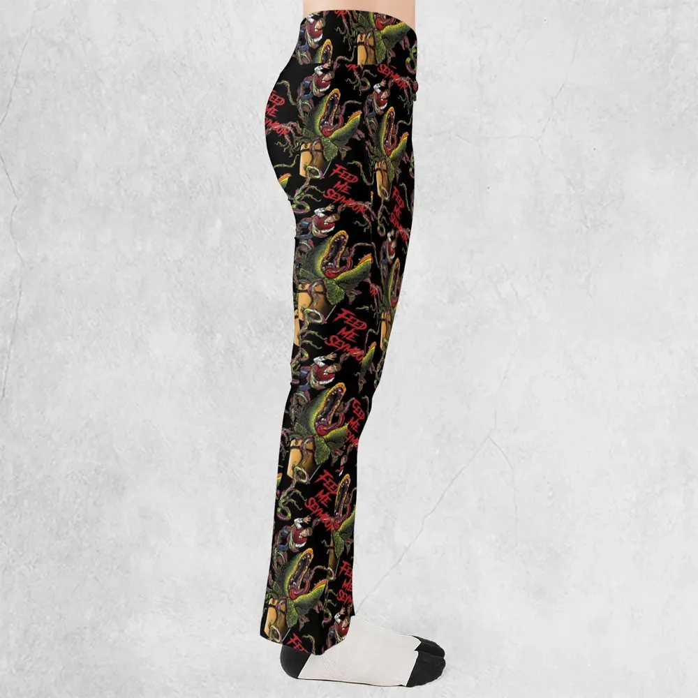 Feed Me Seymour Horror Little Shop Flare Leggings - 2
