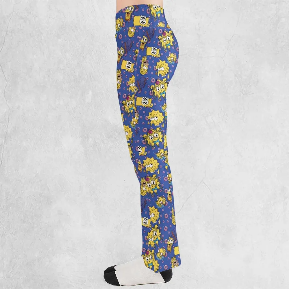 Trippy Simpsons Melting Flare Leggings - 3