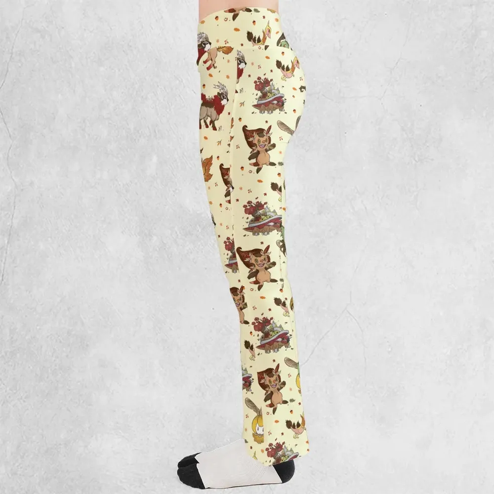 Autumn Vibes Pokemon Pattern Flare Leggings - 3