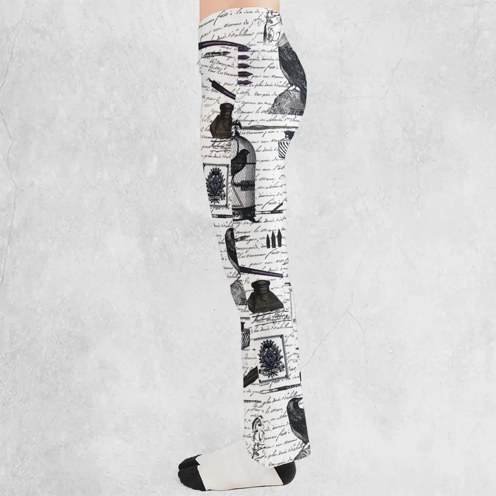 Nevermore The Raven Edgar Allan Poe Flare Leggings - 3