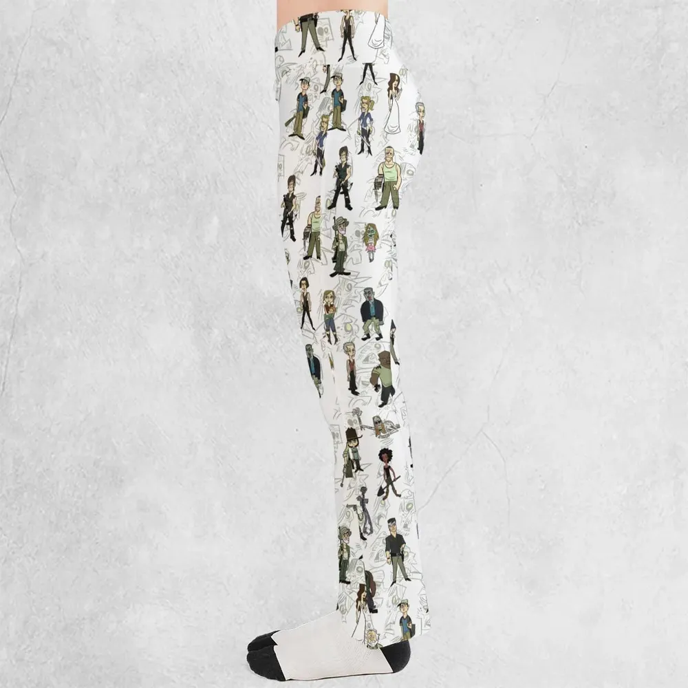 The Walking Dead Characters as Cartoons Flare Leggings - 3
