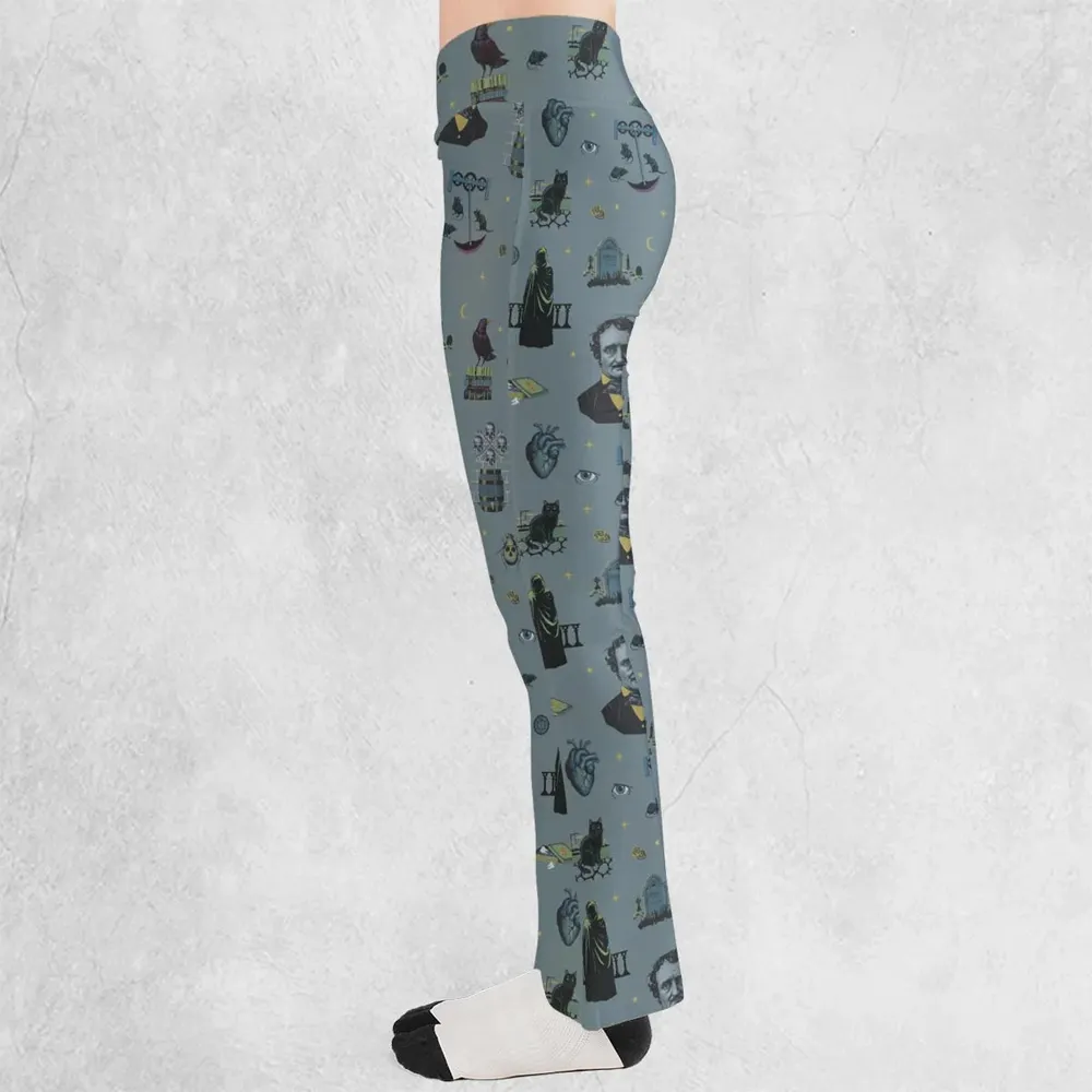 The Dark Themed Edgar Allan Poe Flare Leggings - 3