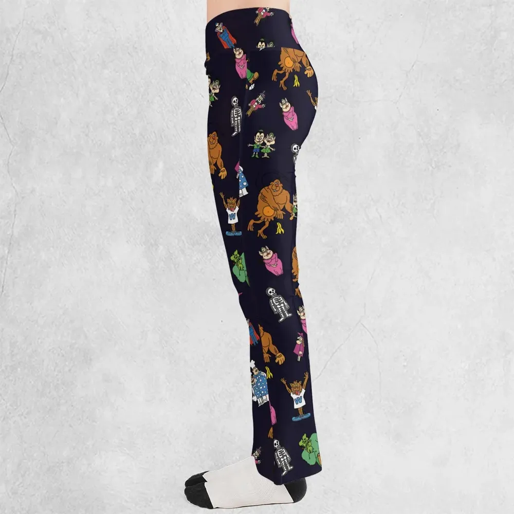 Nostalgic Food Mascots Burger Chef Flare Leggings - 3
