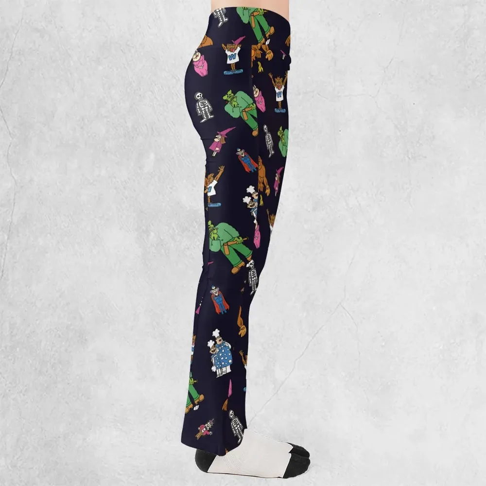 Nostalgic Food Mascots Burger Chef Flare Leggings - 2