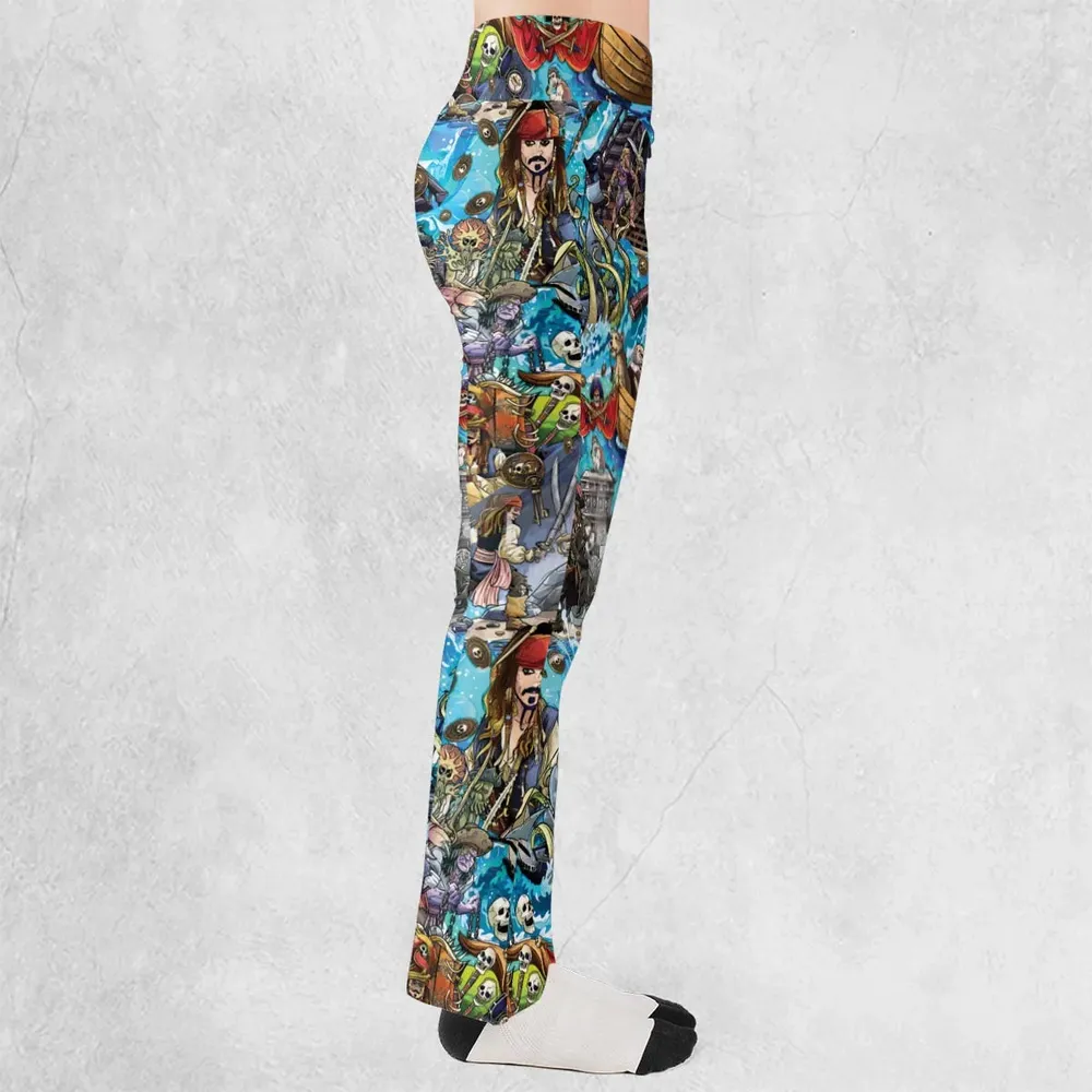 Travel And Fight Pirates of the Caribbean Flare Leggings - 2