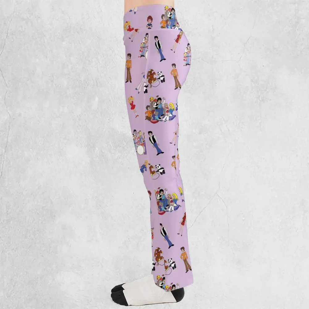 70s The Brady Kids Cartoon Flare Leggings - 3