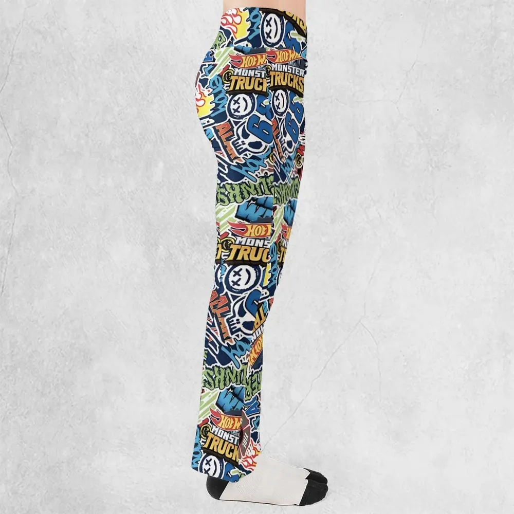 Hot Wheels Monster Trucks Logos Flare Leggings - 2