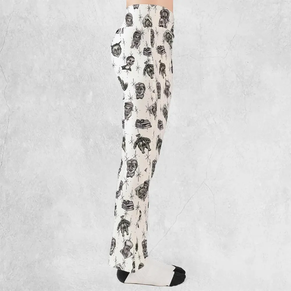 The Twilight Zone Characters Pattern Flare Leggings - 2