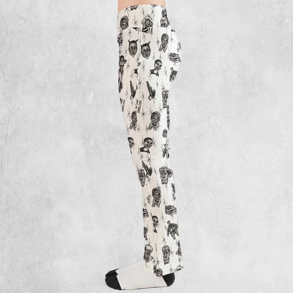 The Twilight Zone Characters Pattern Flare Leggings - 3