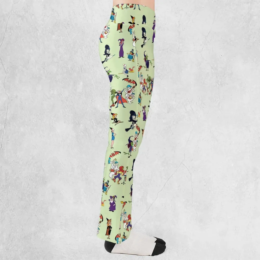 70s Witches Cartoon Characters Flare Leggings - 2