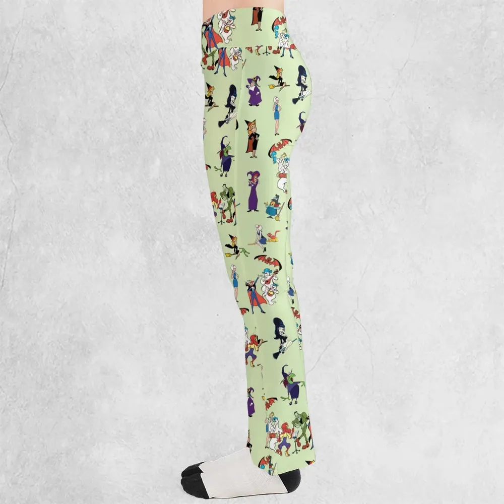 70s Witches Cartoon Characters Flare Leggings - 3