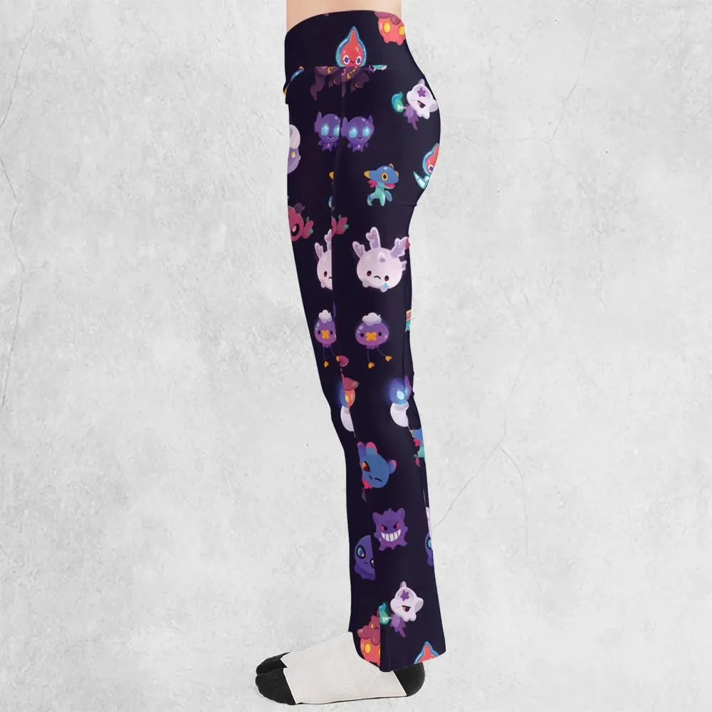 Cute Ghost Type Flare Leggings - 3