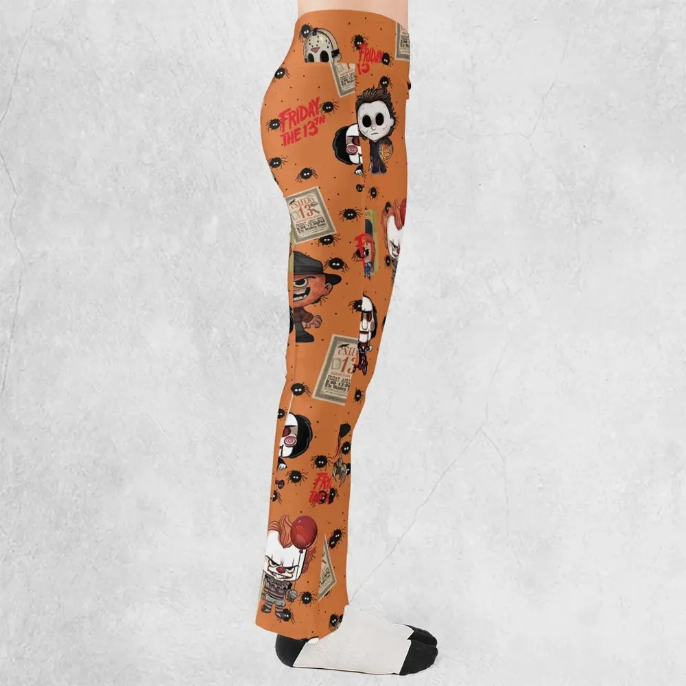 Chibi Horror Characters Flare Leggings - 2