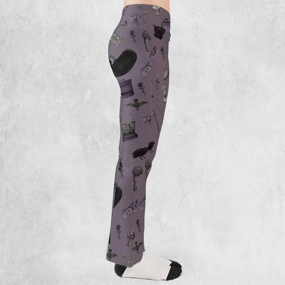 Welcome Foolish Mortals Haunted Mansion Flare Leggings - 2