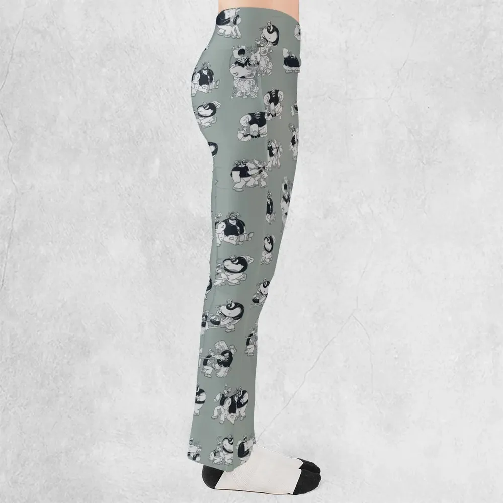 60s Sailors Battle Pattern Flare Leggings - 2