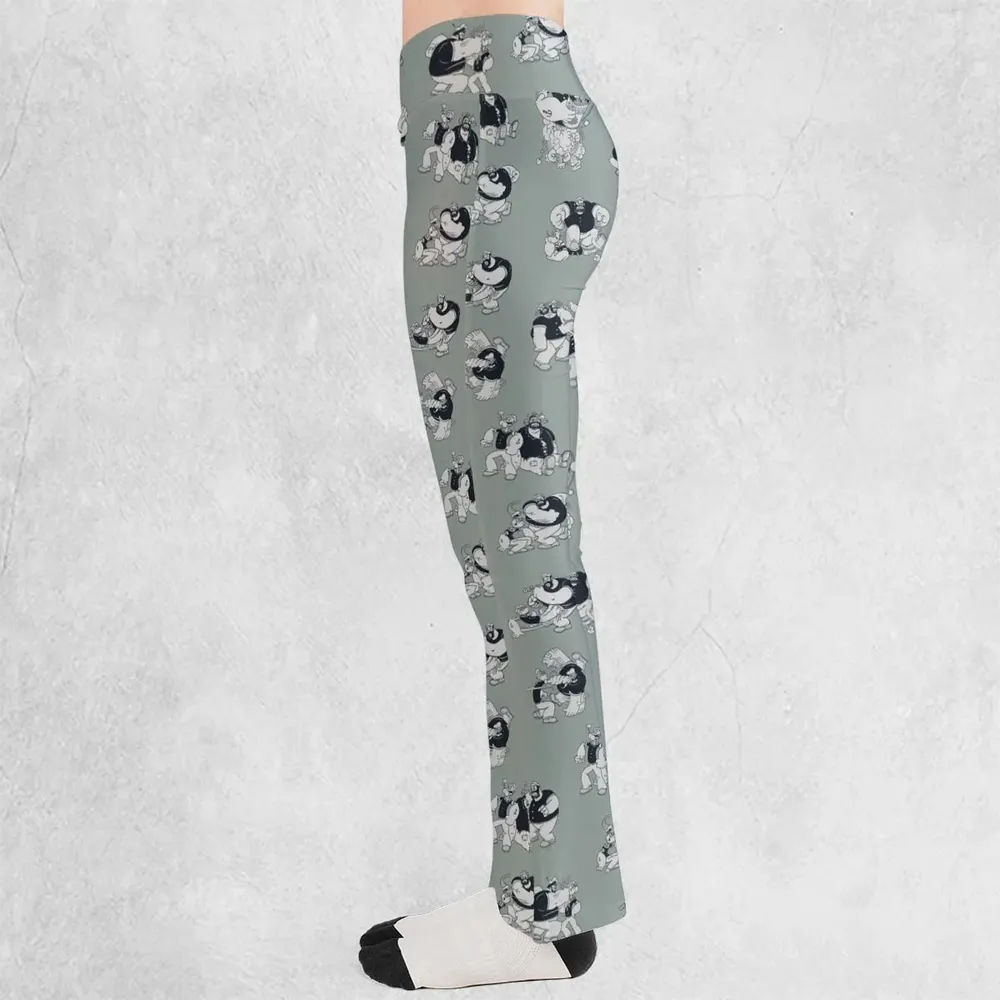 60s Sailors Battle Pattern Flare Leggings - 3