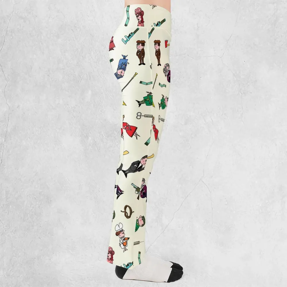 Clue Board Game Characters Flare Leggings - 2