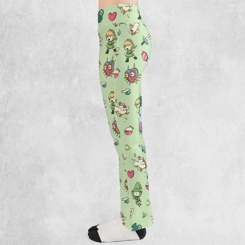 Let's Roll Link The Legend of Zelda Flare Leggings - 3